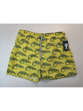 Southern Lure Yellow Alligator Print Swim Trunks Board Shorts Mens XL NEW NWT